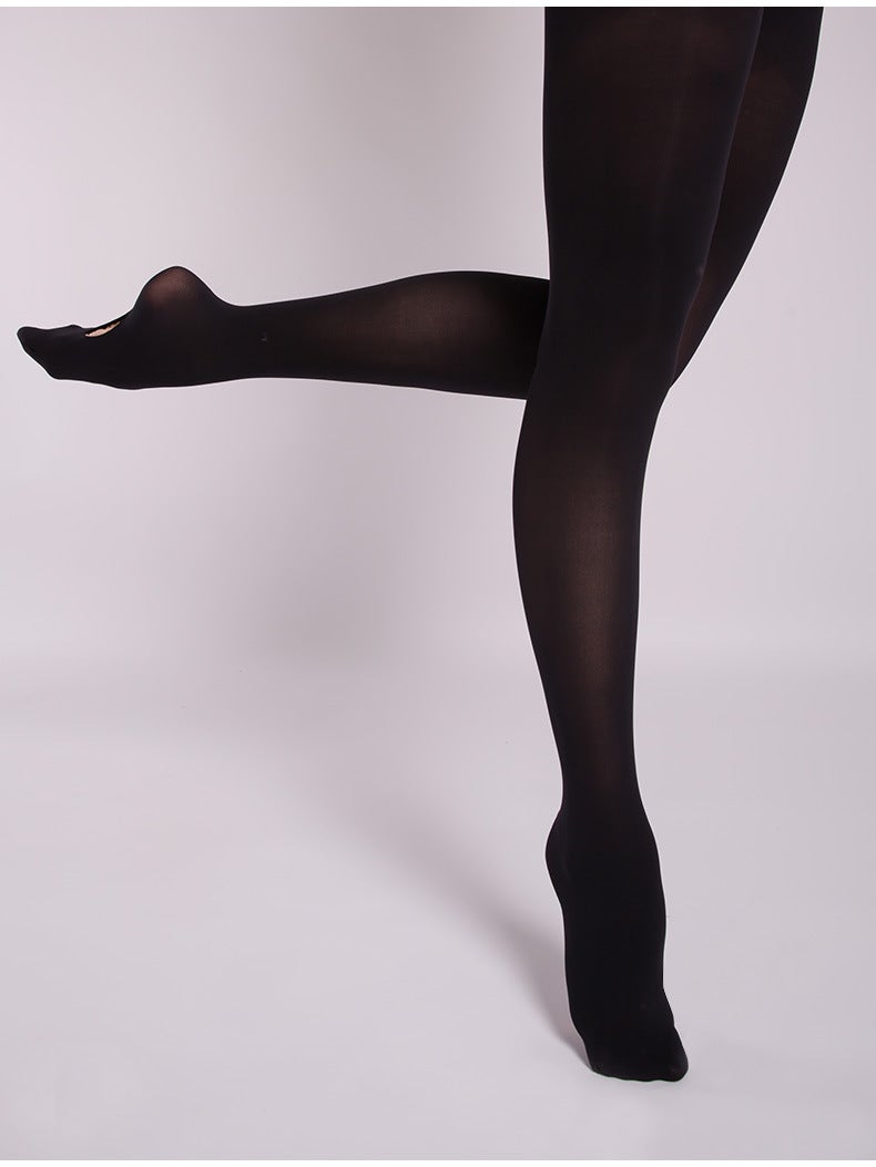 Loquat Spring new girls dance socks 90D velvet tight ballet pantyhose high elastic dance tights increased - Image 1